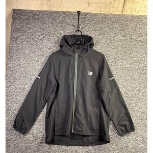 Karrimor Run Mens Black Hooded Windbreaker Jacket Reflective Size US 10 UK 14 XL